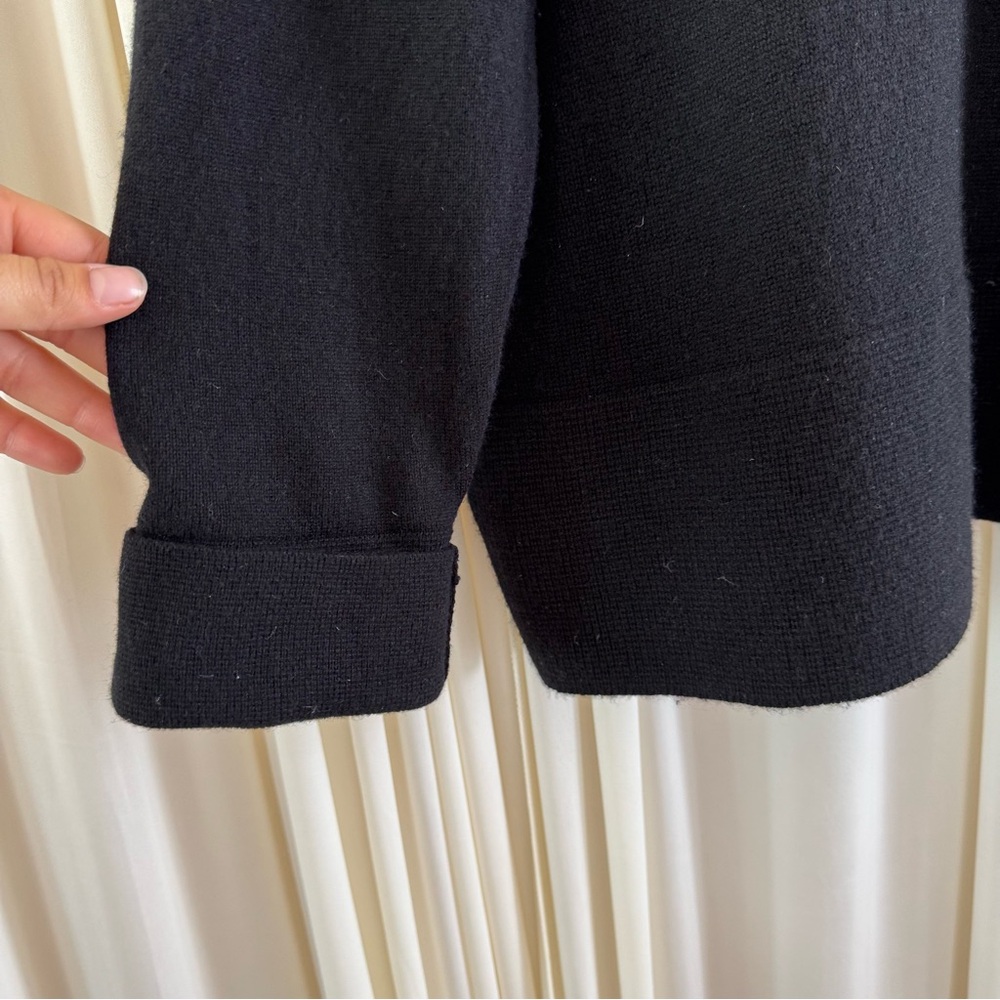 Everlane Black 100% Cashmere Mock Neck Sweater Fall Winter Cozy Size XL - Picture 4 of 6